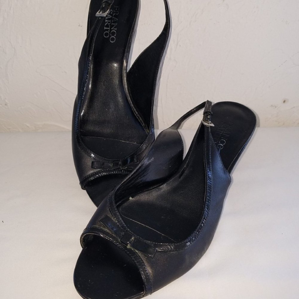 Franco Sarto L-Slinky Black Vchetta Pumps 9 1/2M
